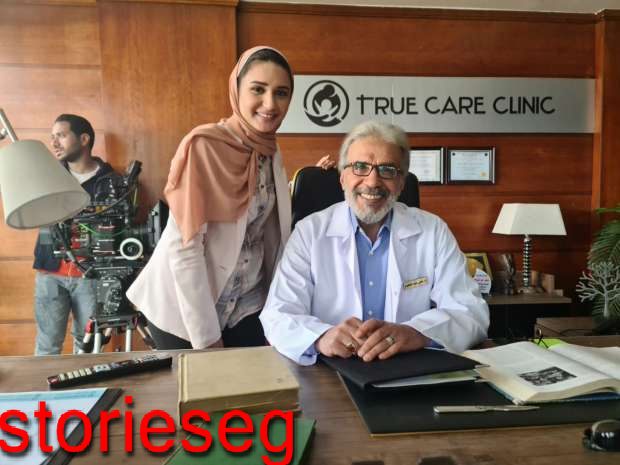 هدير الديب مع الفنان مفيد عاشور في الكواليس